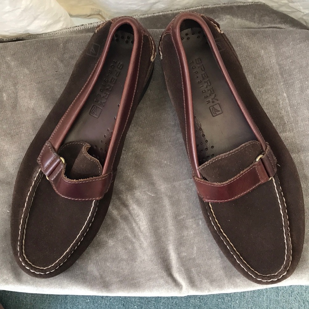 Sperry Top Siders Size 10 olive-y brown color - Picture 1 of 15